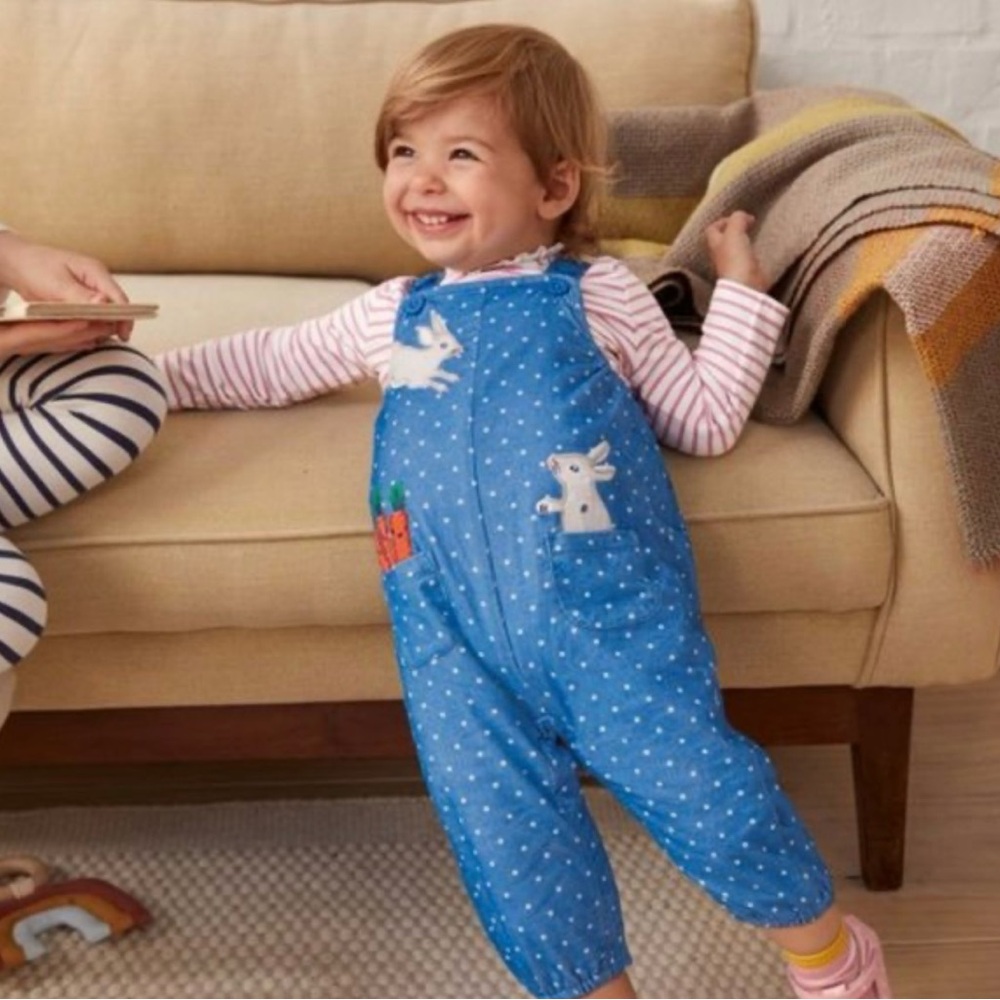 Baby Boden Bunny Corduroy Overalls